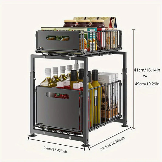 2 Tier Slide Out Cabinet Organizer