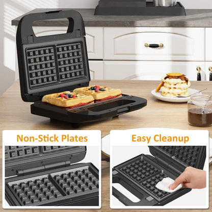 3 in 1 Sandwich Maker Press with Non-Stick Plates