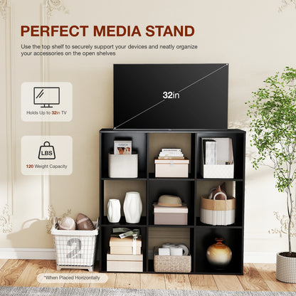 9 Cube Storage Organizer, Open Wooden Bookshelf