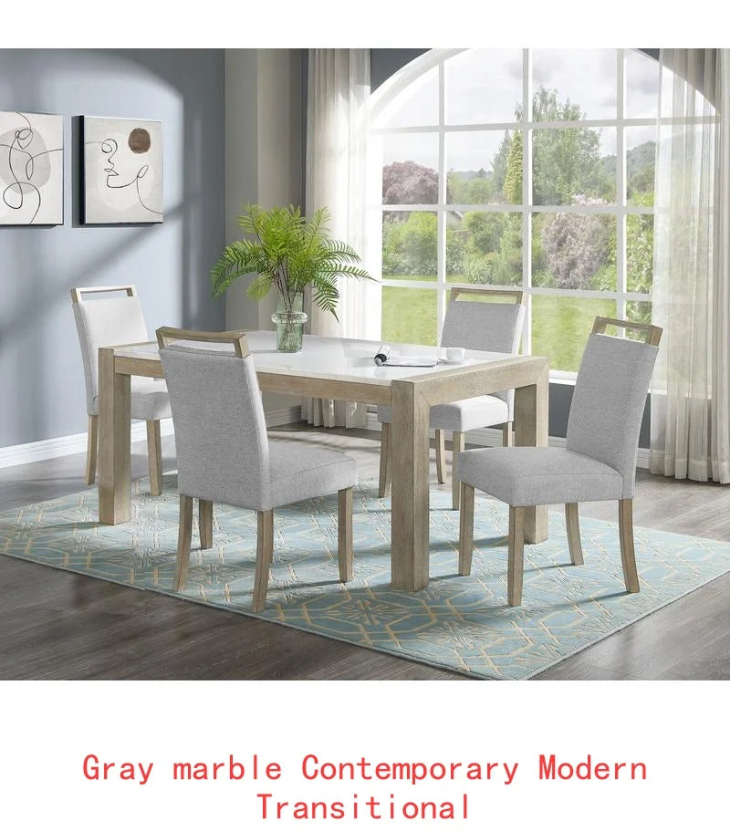 Contemporary 7pc Dining Set and Full Back Upholstered Chairs