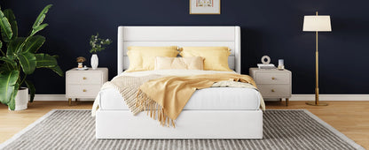 Lift Up Storage Bed with Wingback Headboard