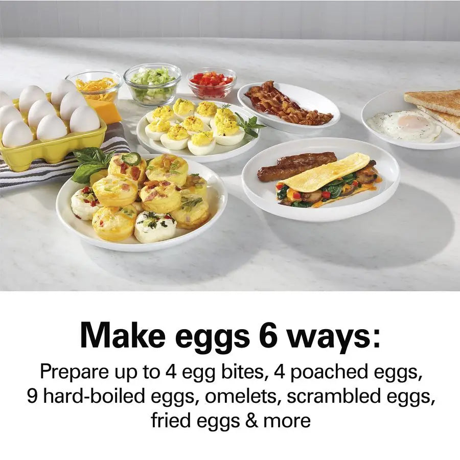 6in1 Electric Egg Cooker for Hard Boiled Eggs,  5.25 NonStick Skillet for Omelets