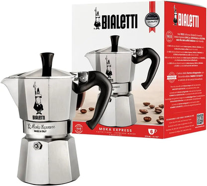 Italian-Style Stovetop Espresso Maker in Natural Silver