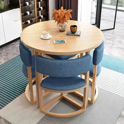 Round Mobile Dining or Kitchen, 4 Chairs