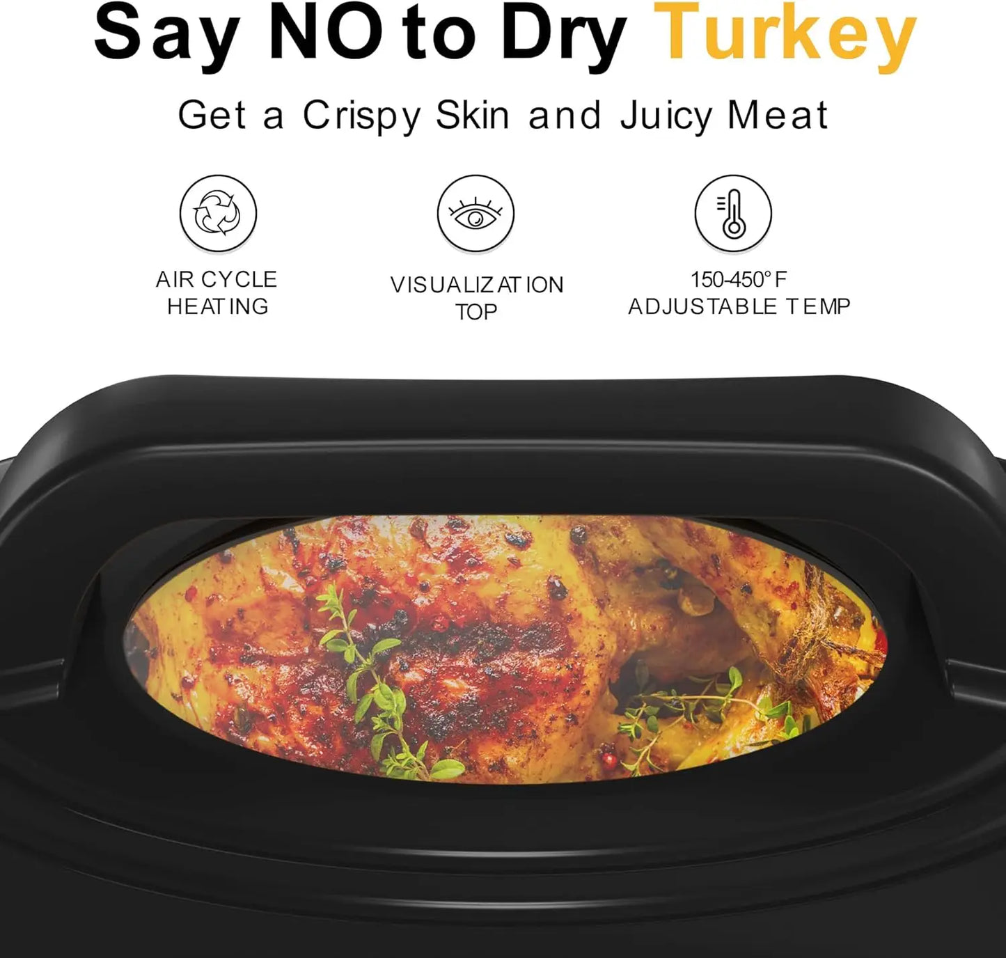 28 Quart Electric Roaster Oven with Visible Lid