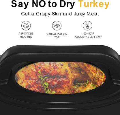 28 Quart Electric Roaster Oven with Visible Lid