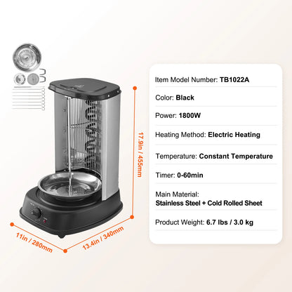 SucceBuy Countertop Shawarma Grill Machine