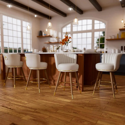Swivel, Counter Height Bar Stools with Back, Set of 4