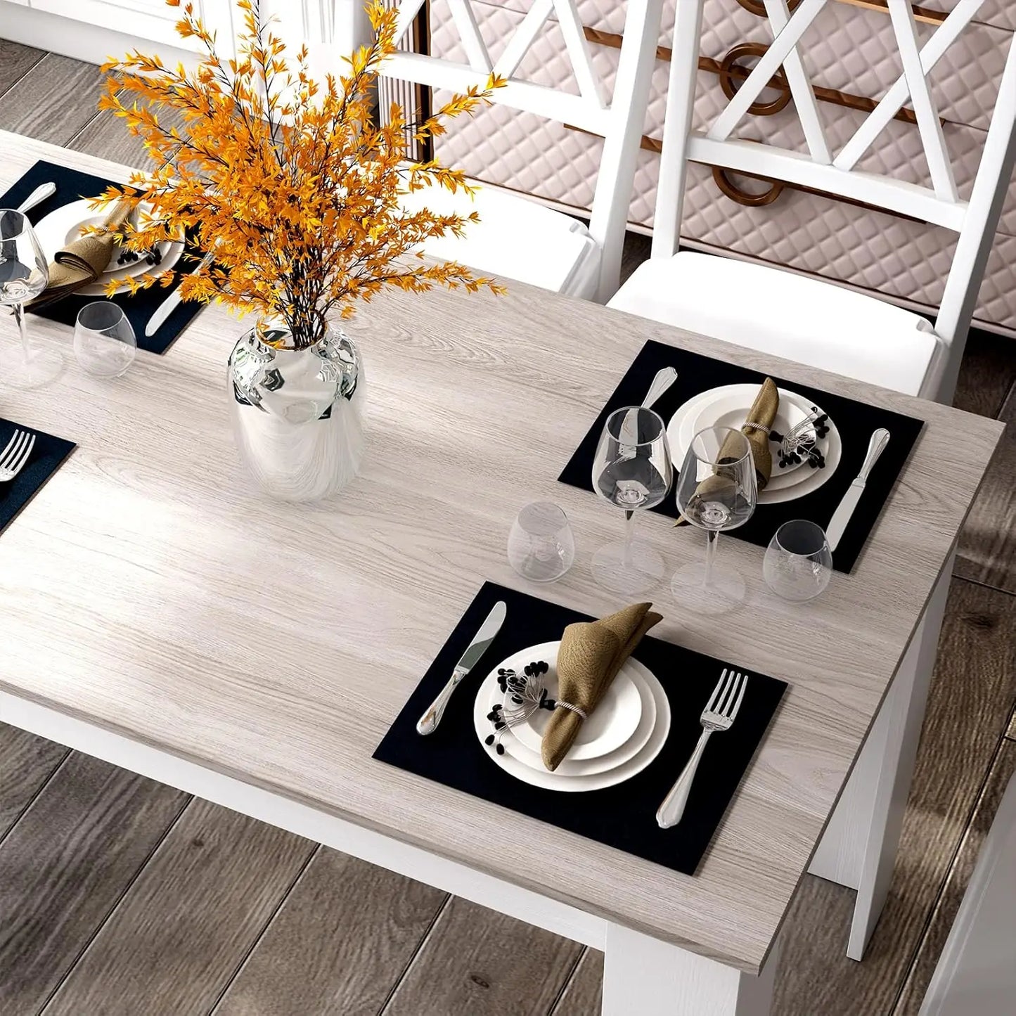 Wooden,  Rectangular Dinner Table Or Modern Kitchen Table for 4