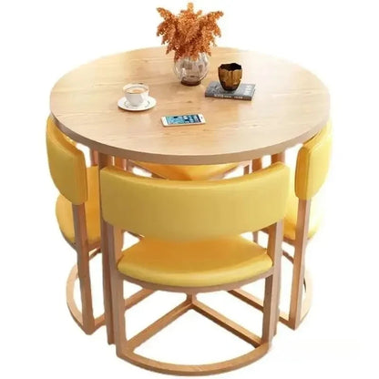 Round Mobile Dining or Kitchen, 4 Chairs