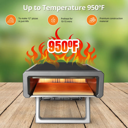 Pizza Oven, 12" Pizza Oven Outdoor With Gas Powered Propane
