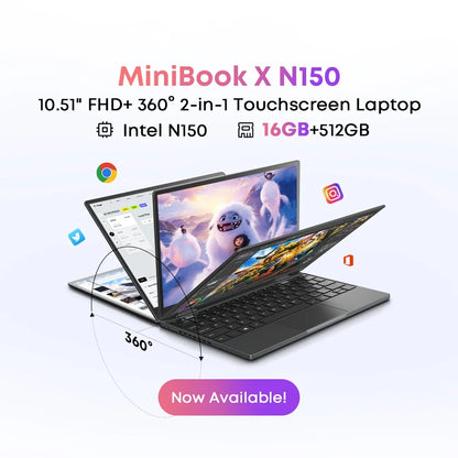 CHUWI MiniBook X 2 in 1 Laptop Intel 16GB LPDDR5 10.51