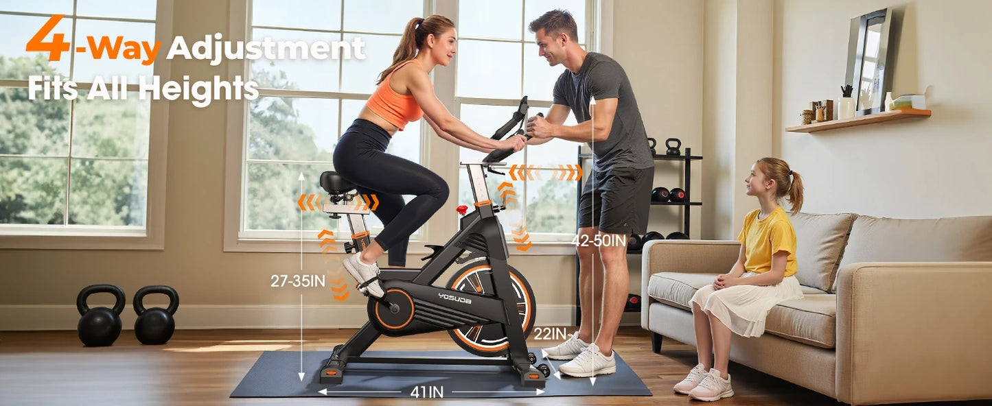 YOSUDA PRO Magnetic Exercise Bike, Indoor Cycling Bike Stationary with Comfortable Seat Cushion