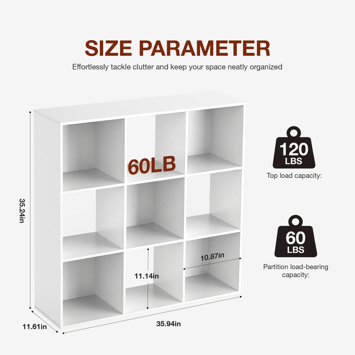 9 Cube Storage Organizer, Open Wooden Bookshelf