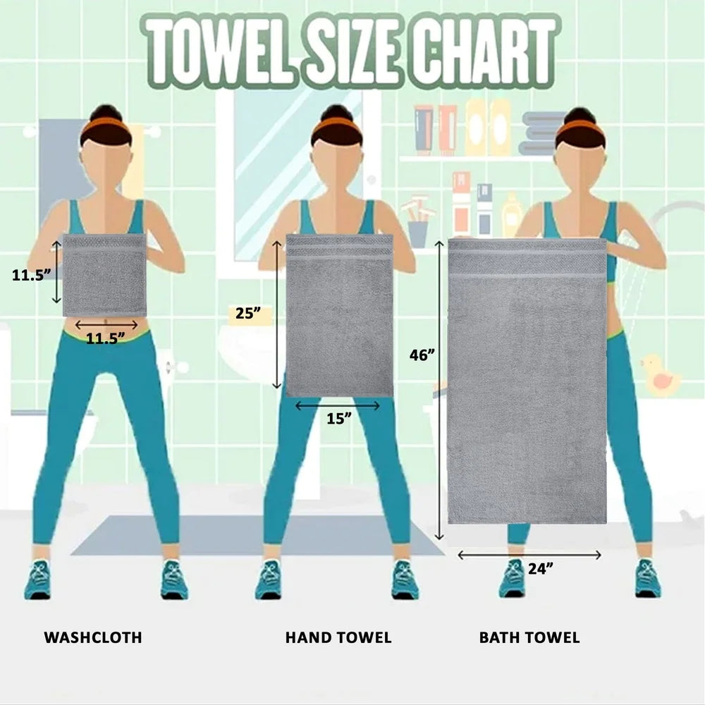10 Piece Towel Set, Soft Absorbent Cotton Bath Towels, Hand Towels and Washcloths, Durable Fade Resistant Popcorn Texture