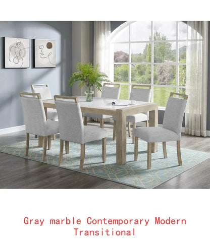 Contemporary 7pc Dining Set and Full Back Upholstered Chairs
