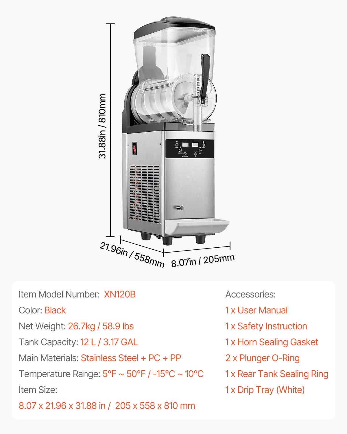 3-36L Commercial Slushy Machine 1-3 Tanks