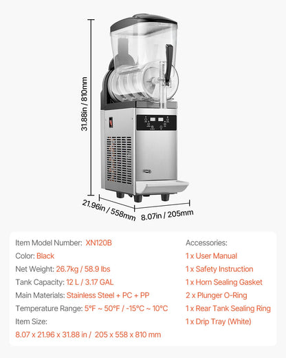3-36L Commercial Slushy Machine 1-3 Tanks