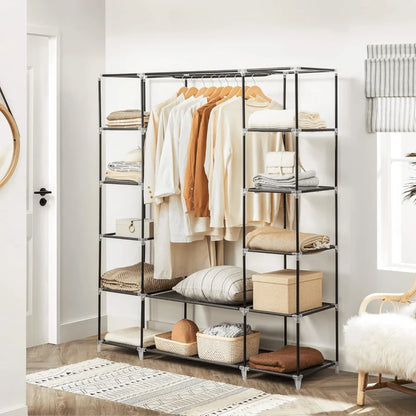 71" Portable, Freestanding Wardrobe, Closet Storage Organizer