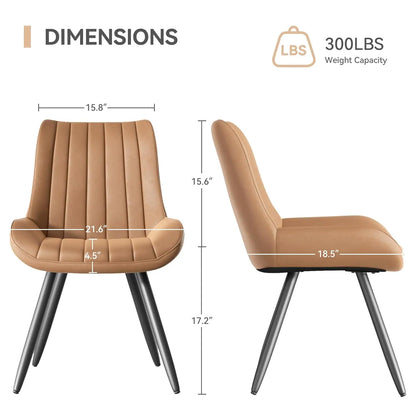 Mid Century Modern Kitchen Chairs with Soft Cushion, Set of 4