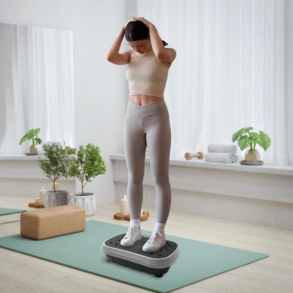Portable Vibration Plate Exercise Machine with Bluetooth Remote Control With Resistance Bands