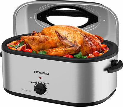 28 Quart Electric Roaster Oven with Visible Lid