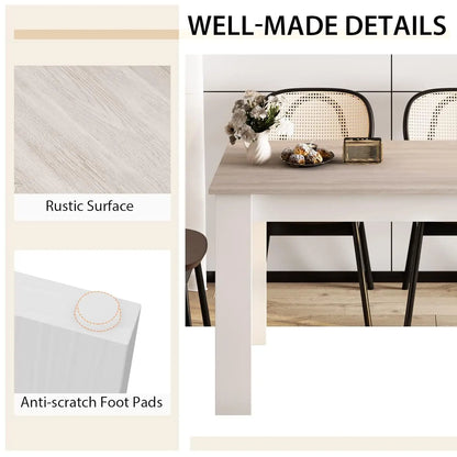 Wooden,  Rectangular Dinner Table Or Modern Kitchen Table for 4