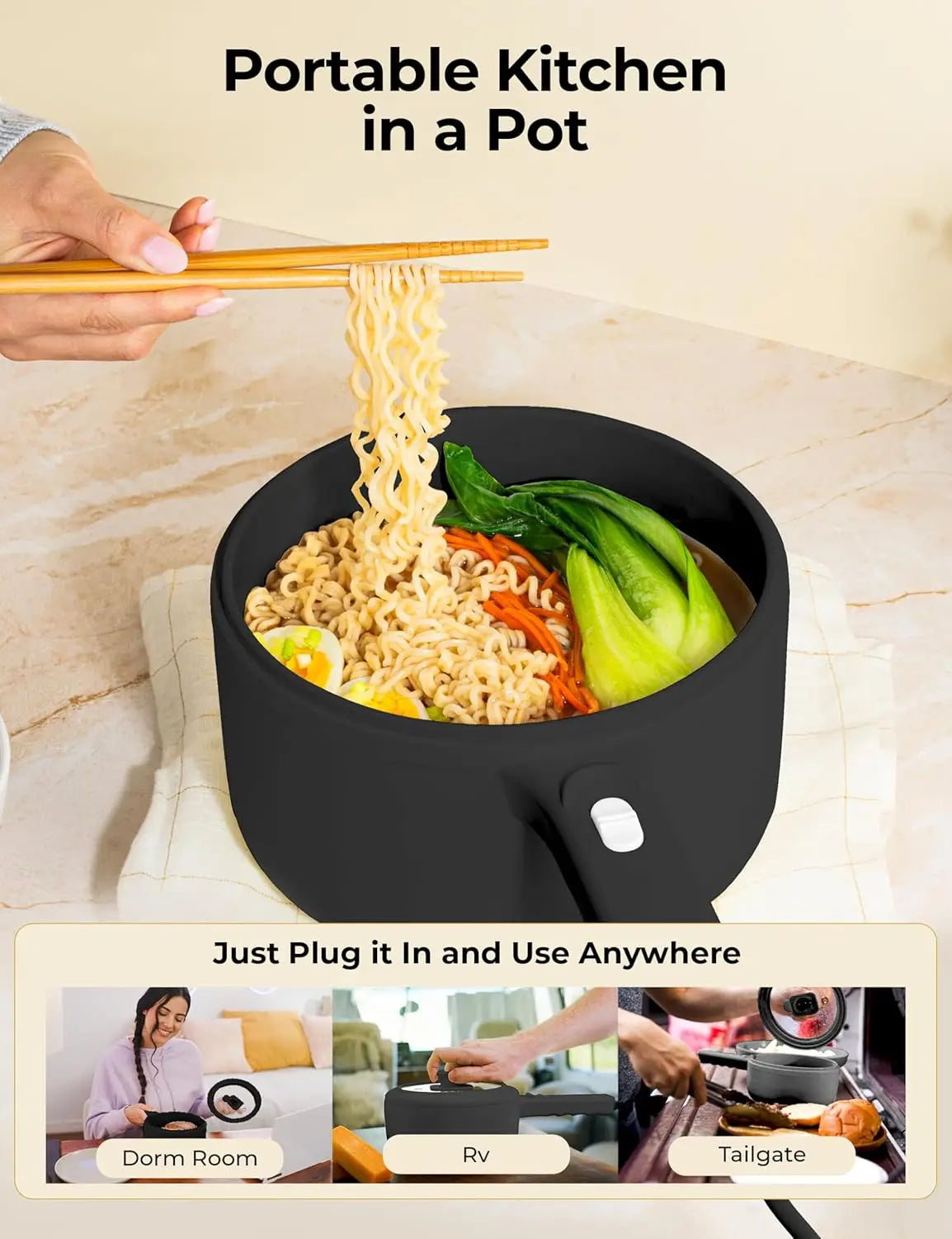 PRO Electric Hot Pot with Lid and Steame