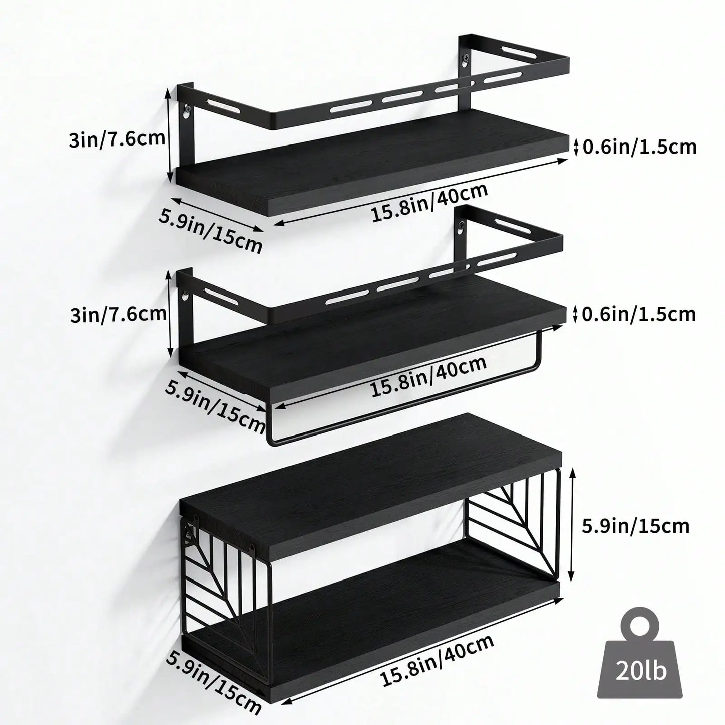 Wall Mounted Bathroom Shelves Over Toilet, Rustic Wood Floating Shelves With Metal Frame Towel Bar