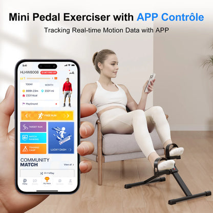 Under Desk Mini Exercise Bike Pedal With Electronic Display Folding Pedal Exerciser