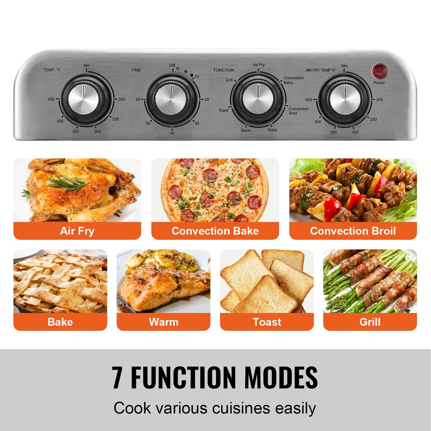 18L 1700W Air Fryer Toaster Oven Countertop Combo with Grill Home and Commercial Use