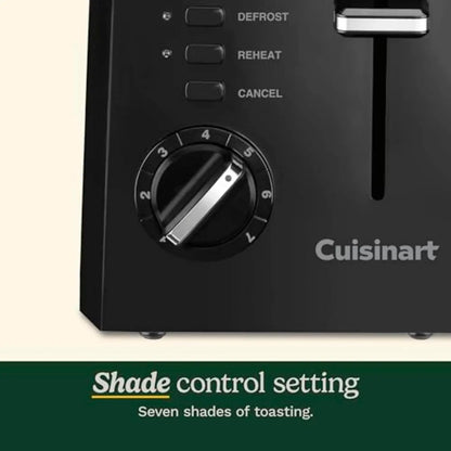 2-Slice Compact Plastic Toaster in Black