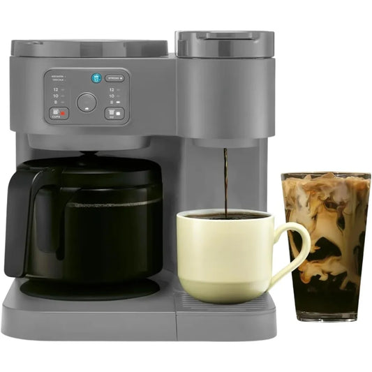 Single Serve K-Cup Pod Brewer with 12-Cup Drip Coffee Pot