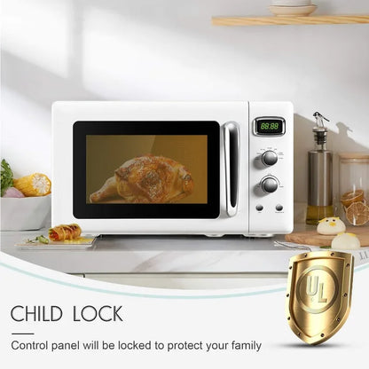 Retro Countertop Microwave Oven, Defrost & 8 Auto-cooking Programs