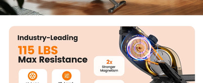 YOSUDA Magnetic Rowing Machine, 350 LB Weight Capacity with 115lbs Adjustable Resistance