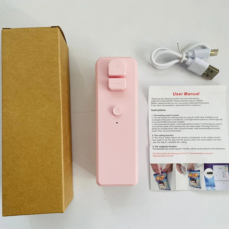 2-in-1 Mini USB Rechargeable Portable Heat Sealer
