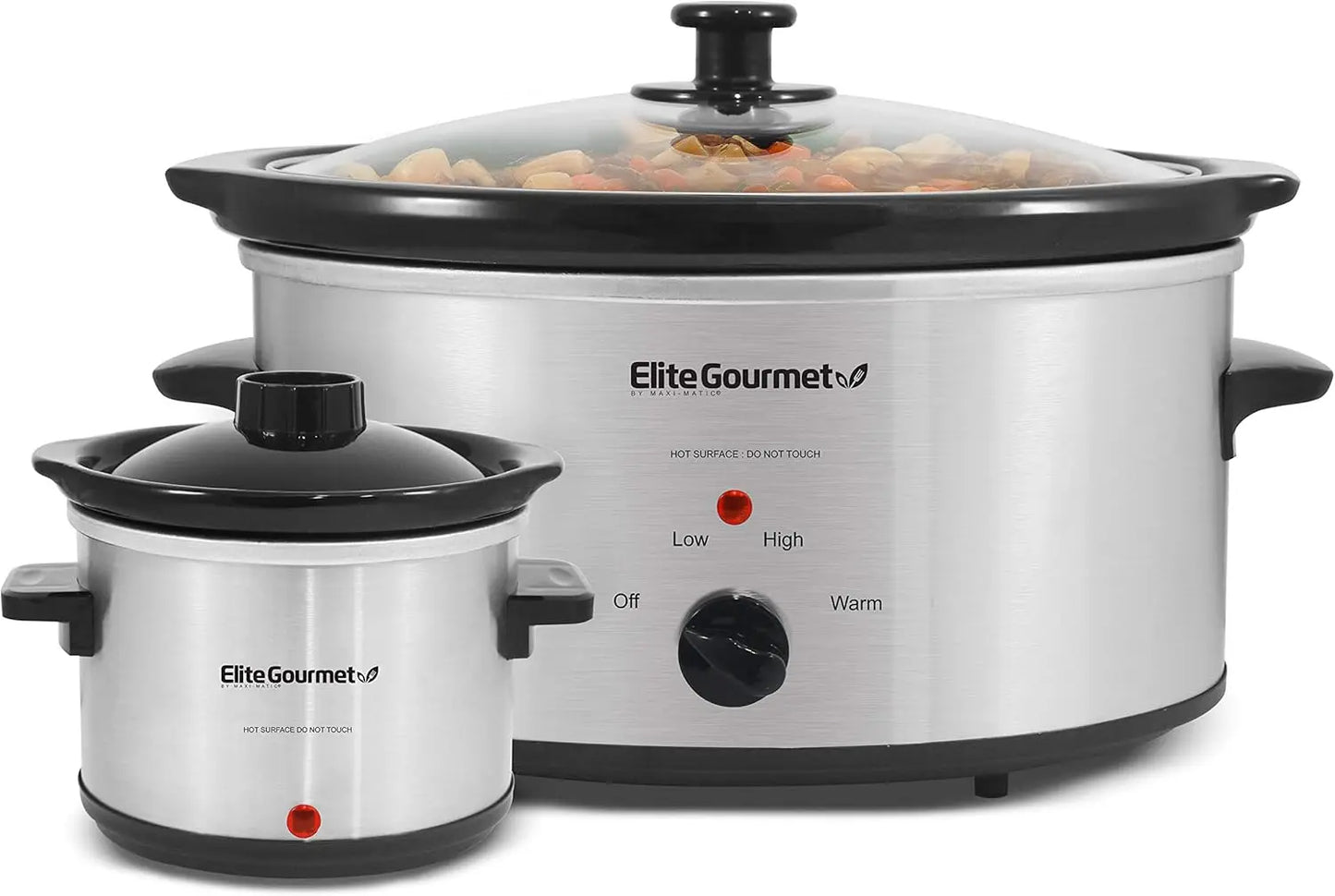 Electric Slow Cooker 5 Quart, Adjustable Temp for Entrees, Sauces, Stews & Dips