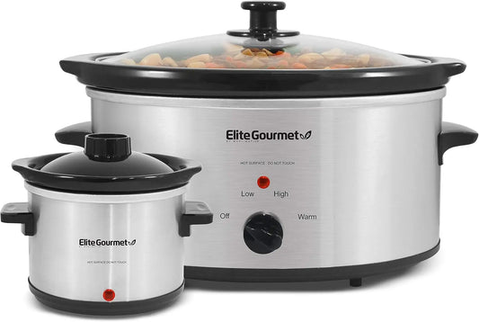 Electric Slow Cooker 5 Quart, Adjustable Temp for Entrees, Sauces, Stews & Dips