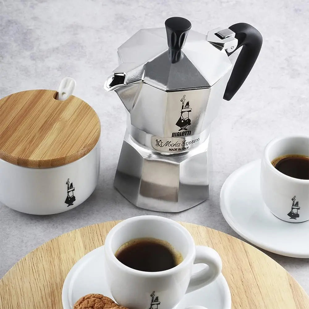 Italian-Style Stovetop Espresso Maker in Natural Silver