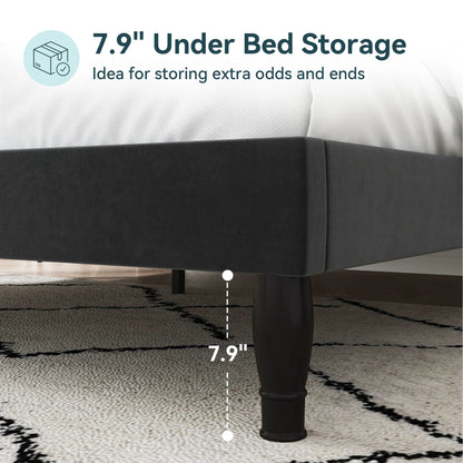 Full/Queen/King Size Velvet Bed Frame with Adjustable Tiara Headboard