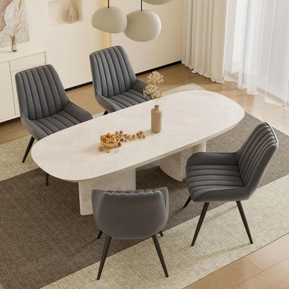 Mid Century Modern Kitchen Chairs with Soft Cushion, Set of 4