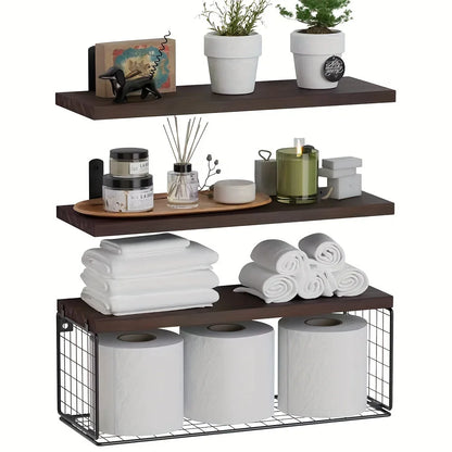 Wall Mounted Farmhouse Bathroom/Bedroom Floating Shelves