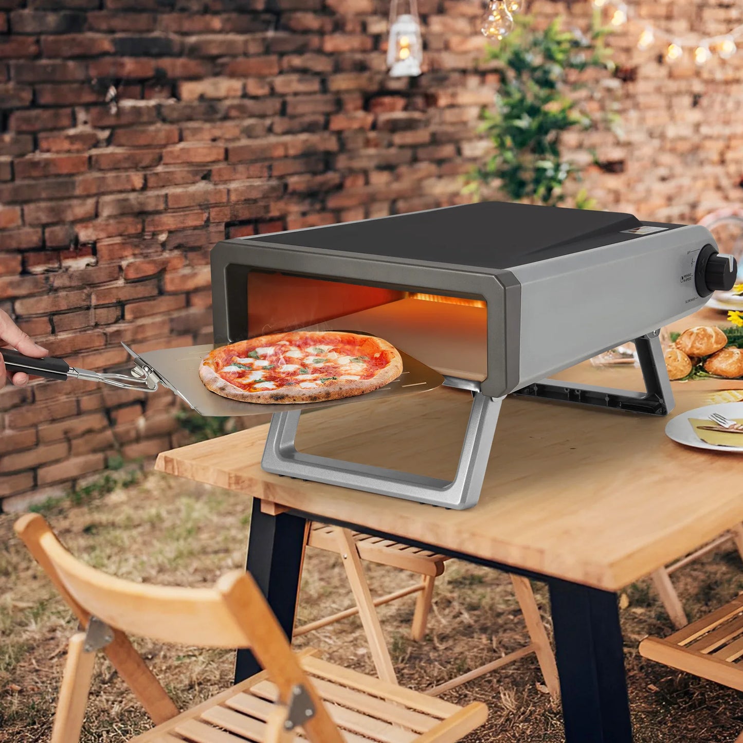 Pizza Oven, 12" Pizza Oven Outdoor With Gas Powered Propane