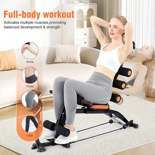 Adjustable sit-up machine with leg locking device for abdominal training