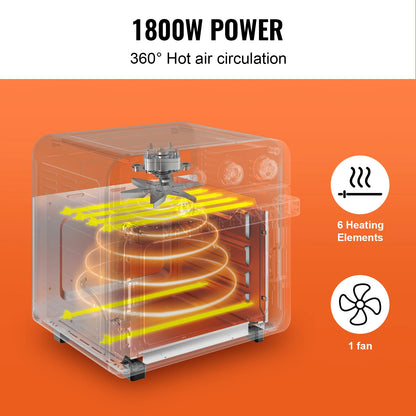 18L 1700W Air Fryer Toaster Oven Countertop Combo with Grill Home and Commercial Use