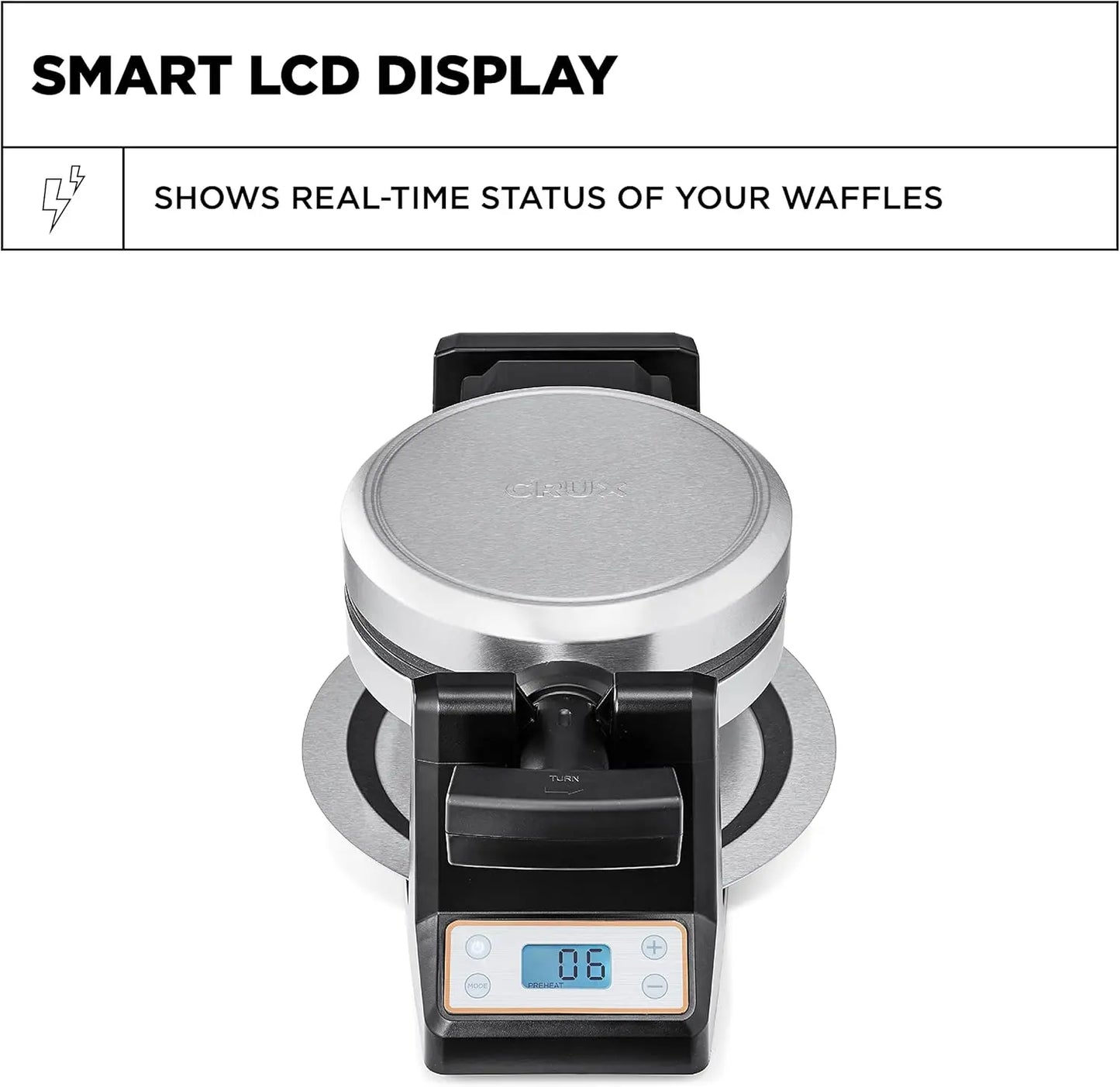 Rotating Belgian Waffle Maker with Deep Nonstick PFOA Free Plates