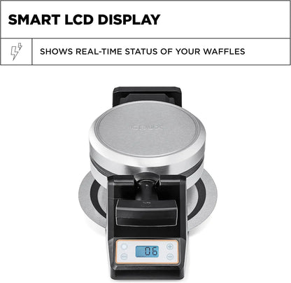 Rotating Belgian Waffle Maker with Deep Nonstick PFOA Free Plates