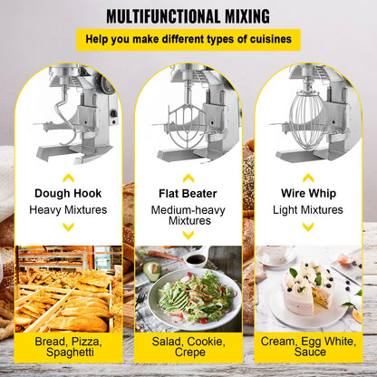 10- 30L Electric Dough Machine Kitchen Food Stand Blender
