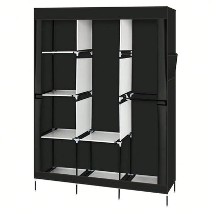 71" Portable, Freestanding Wardrobe, Closet Storage Organizer
