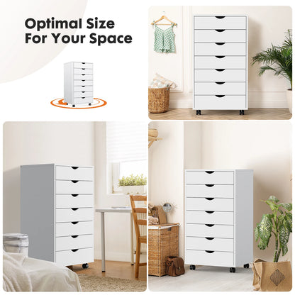 7 Drawer Chest Dresser Nightstand Storage Cabinet Wooden File